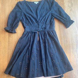 For Love and Lemons Eyelet Black Dress